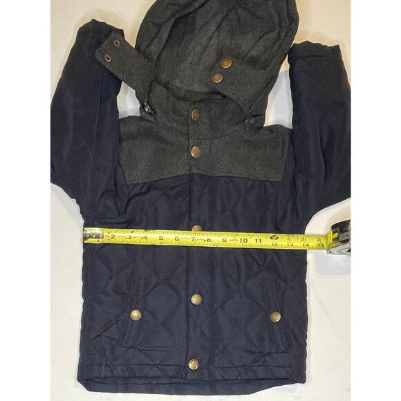 London Fog 3T Boys Quilted Winter Jacket Removable Hood Navy Blue Toddler Coat - Picture 4 of 10